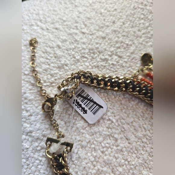 NEW!! Free People, Bahama Breeze Collar Necklace, Orange/Red/Cream -NWT - Picture 3 of 5